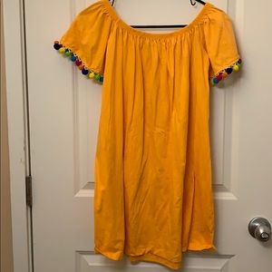 Orange tunic with Pom Pom